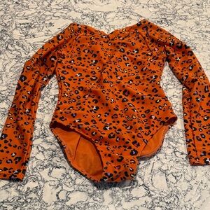 Leopard Print Orange Kids One Piece Cat and Jack Swimsuit